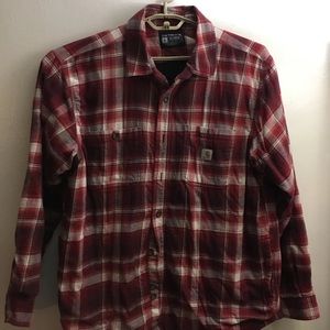 Carhartt XL Rugged Flex Relaxed Fit Midweight Flannel Fleece Lined Shirt Jacket